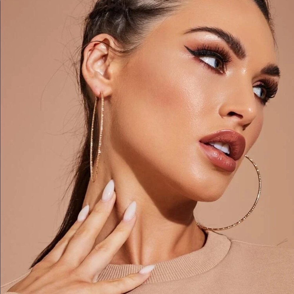 ¥18k Gold Big Hoop Earrings